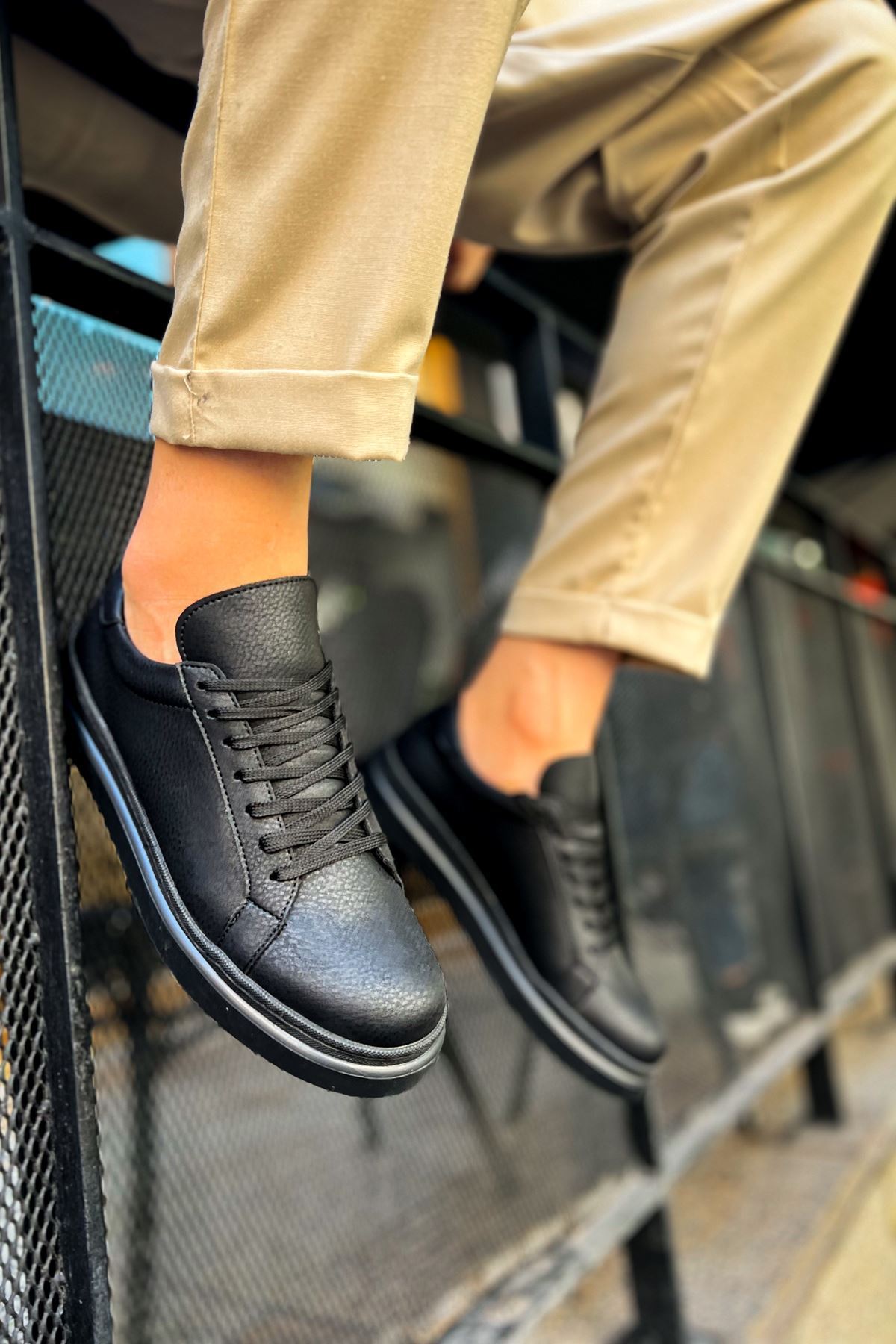 MN979 - Santoni CRT Spor Erkek Ayakkabı SIYAH
