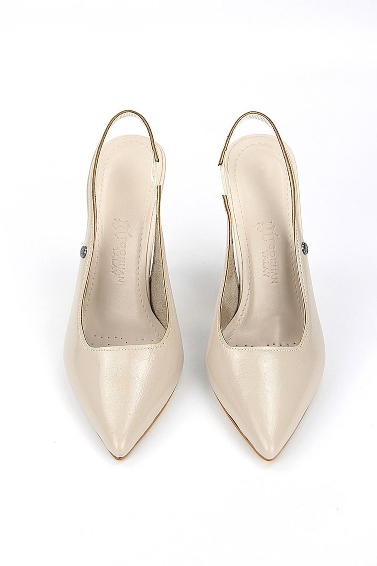 King Crow Zerina Bej Rugan Esnek Yumuşak Kaymaz Taban İnce Topuklu (11cm) Kadın Stiletto