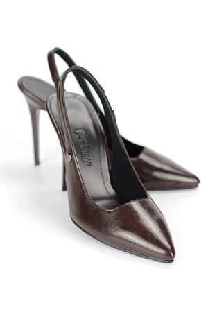 King Crow Zerina Kahverengi Rugan Esnek Yumuşak Kaymaz Taban İnce Topuklu (11cm) Kadın Stiletto