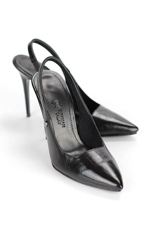 King Crow Zerina Siyah Rugan Rugan Esnek Yumuşak Kaymaz Taban İnce Topuklu (11cm) Kadın Stiletto