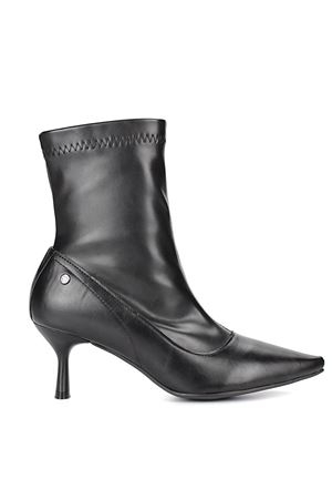 King Crow Sylvie Siyah Streç Bot Orta Topuklu(6 cm)