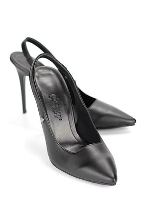King Crow Zerina Siyah Cilt Esnek Yumuşak Kaymaz Taban İnce Topuklu (11cm) Kadın Stiletto