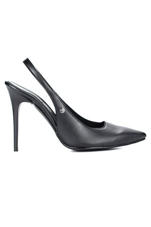 Gökhan Talay Zerina Siyah Cilt Esnek Yumuşak Kaymaz Taban İnce Topuklu (11cm) Kadın Stiletto