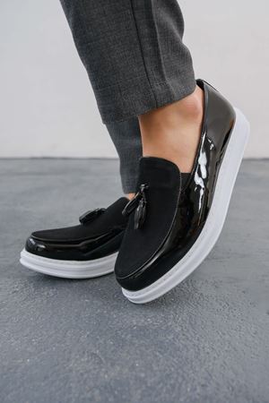 MN002 - RBT Loafer Verniciata Erkek Ayakkabı SIYAH