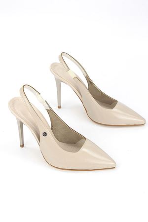 King Crow Zerina Bej Rugan Esnek Yumuşak Kaymaz Taban İnce Topuklu (11cm) Kadın Stiletto