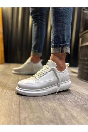 JY914 Drake Bağcıklı Cilt Erkek Günlük Sneaker Ayakkabı CBT Beyaz