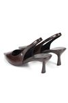 King Crow Magnolia Esnek Yumuşak Kaymaz Taban (4/6 cm) Kahverengi Rugan  Açık Lastikli Kadın Topuklu Ayakkabı