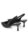 King Crow Magnolia Esnek Yumuşak Kaymaz Taban (4/6 cm) Siyah Süet Açık Lastikli Kadın Topuklu Ayakkabı