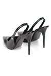 King Crow Zerina Siyah Rugan Rugan Esnek Yumuşak Kaymaz Taban İnce Topuklu (11cm) Kadın Stiletto