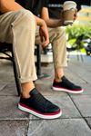 MN979 - Santoni GBT Spor Erkek Ayakkabı SIYAH/KIRMIZI