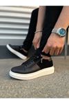 JY155 Warrior Bağcıklı ve Fermuarlı Cilt Süet Erkek Günlük Sneaker Ayakkabı CSBT - Siyah