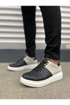 JY151 Boost Bağcıklı Cilt Süet Erkek Günlük Sneaker Ayakkabı CSBT - Siyah/Gri