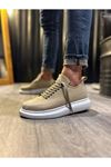 JY914 Drake Bağcıklı Süet Erkek Günlük Sneaker Ayakkabı SBT Krem