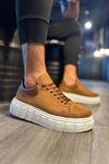 JY144 Volt Bağcıklı Süet Erkek Günlük Sneaker Yüksek Taban Ayakkabı SBT Taba