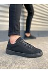 JY122 Mode Bağcıklı Süet Erkek Günlük Sneaker Ayakkabı SST - Siyah